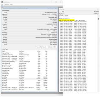 iccMAX, wxProfileDump, гранулярность 41 выделена