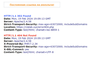 Два ответа при полной ссылке с доменом на файл ошибки 404