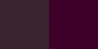 Рис. 7. <br />Темный насыщенный вишневый цвет L=9 a=34 b=-10, поделенный профилем с малой шириной (слева) и профилем с максимальной шириной черного (справа).