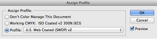 окно Assign Profile в фотошопе