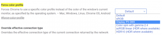 Селектор force-color-profile в браузере Chrome