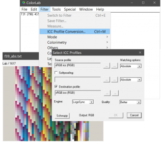 ColorLab: Filter-&gt;ICC Profile Conversion