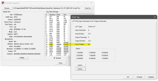 Profile Inspector. Гранулярность CLUT, равная 41 в данном теге, помечена желтым